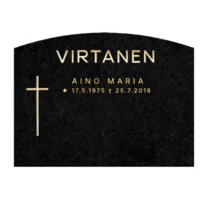 Korkeus 60 cm, leveys 80 cm, vahvuus 15cm. Etupinta, sivut sekä päällinen ovat hiottuna ja tausta sahattuna.